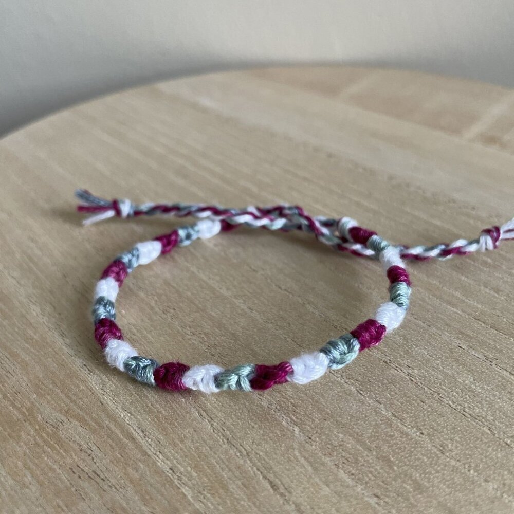 Davina Bracelet, anklet, trendy, comfortable, tie, embroidery thread, woven, gif